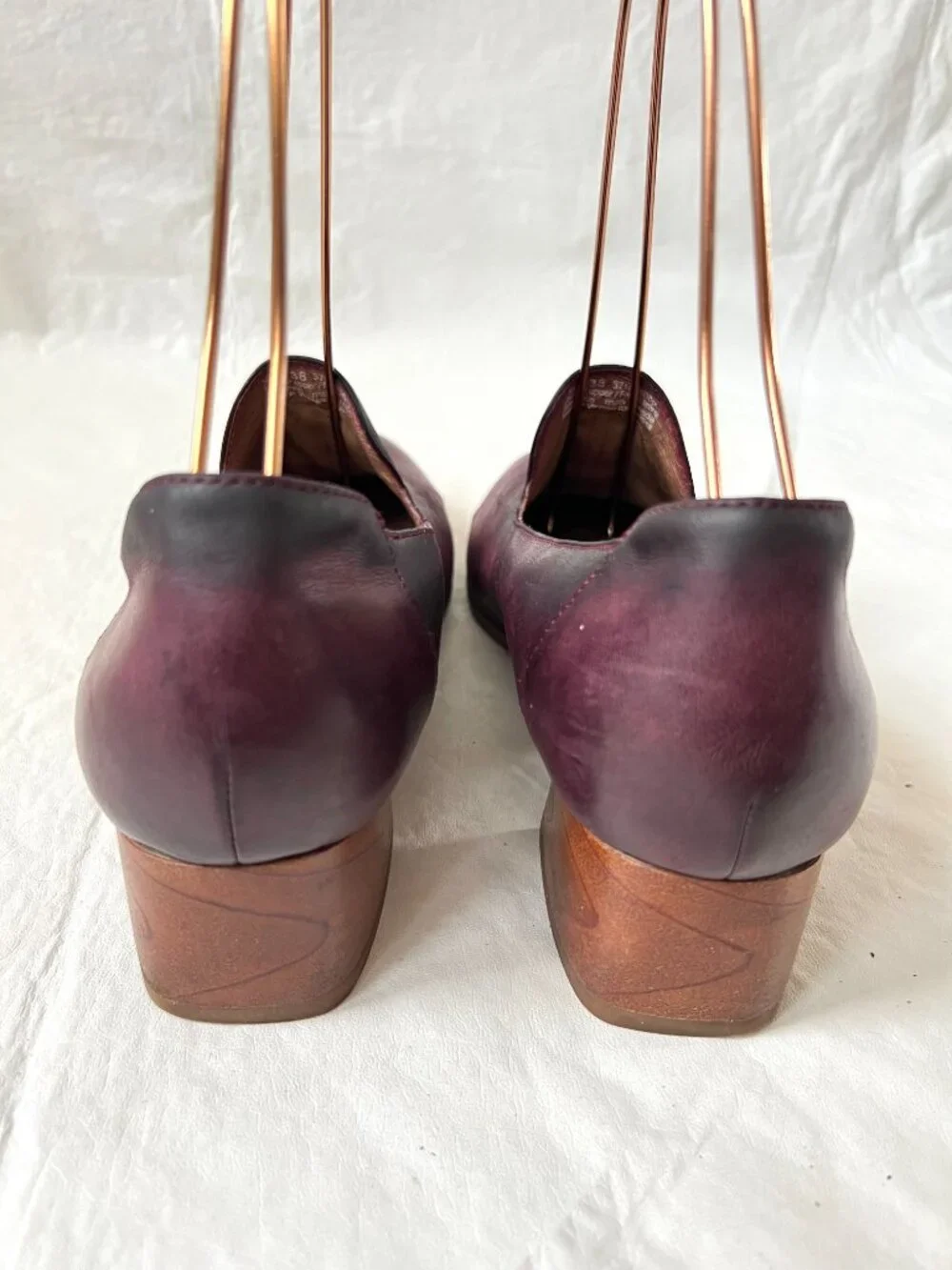 Dansko shoes Preston loafer purple leather brown block heel 38 7.5 8 slip on